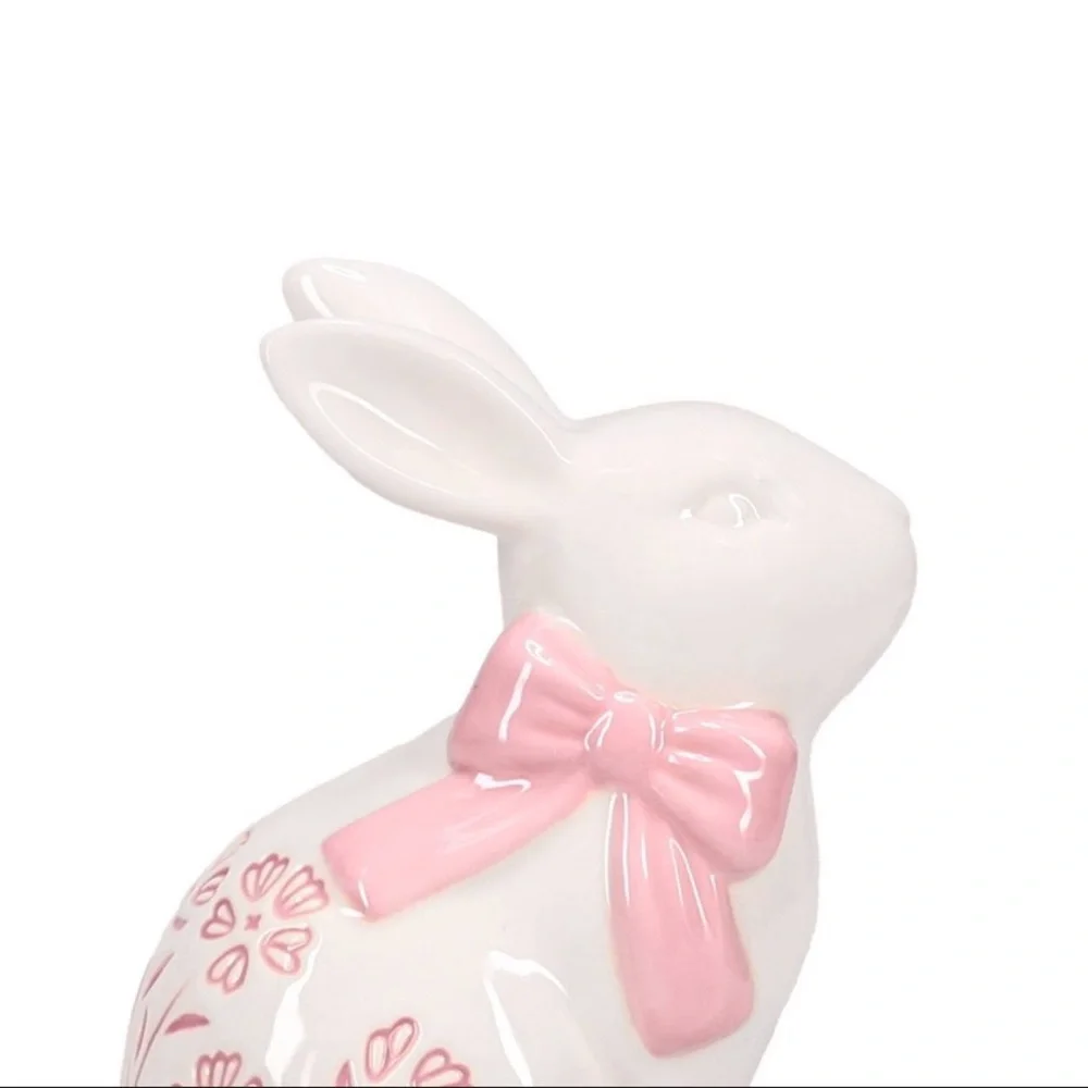 New! Target Bullseye Playground White Ceramic Bunny with Pink Floral & Bow, 2026
